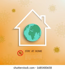 Stay at home,work at home during outbreak of covid-19 concept,vector illustration