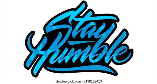 stay humble logo in blue and black