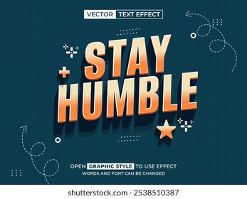 stay humble sale editable text, font effect, 3d text for title