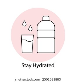 Stay Hydrated During Pregnancy: Prenatal Hydration Importance of Drinking Water for Moms to Be with editable stroke.