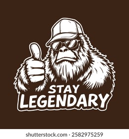 Stay Legendary Funny Bigfoot design, scalable, can be used for anything.