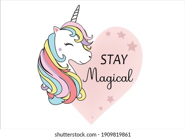 stay magical hand drawn designvector art