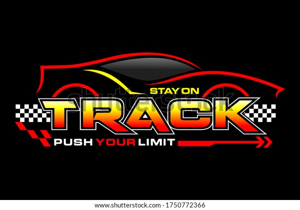 STAY ON TRACK\
typography . T shirt\
graphics\
\
