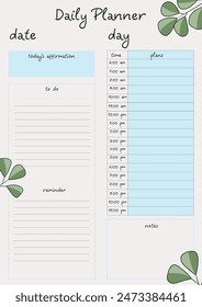 Stay organized with a floral daily planner template for effective task scheduling and management