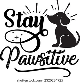 Stay pawsitive svg, Dog Christmas svg design, pet Christmas svg file