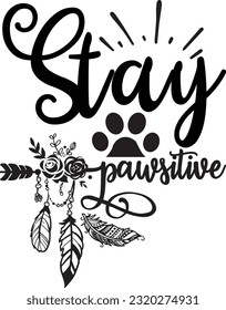 Stay pawsitive svg, Dog Christmas svg design, pet Christmas svg file