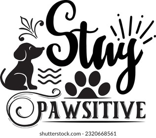 Stay pawsitive svg, Dog Christmas svg design, pet Christmas svg file