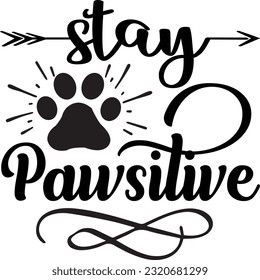 Stay pawsitive svg, Dog Christmas svg design, pet Christmas svg file