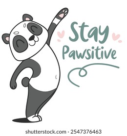 Stay Pawsitive Vector Flat Design