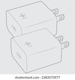 Stay Powered Up on the Go with the Compact and Reliable Mobile Charger Line Art, Keep Your Devices Charged and Ready for Anything!