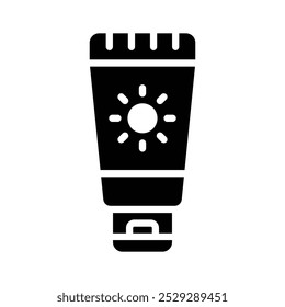 Bleiben Sie mit unserem Sonnenschutz-Vektorsymbol geschützt! Unentbehrlich für sonnige Tage und Outdoor-Abenteuer.