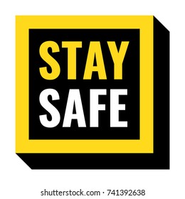 Stay safe. Badge icon. Flat vector illustration on white background.
