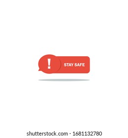Safe Corona Message Vektorillustration Flat Icon