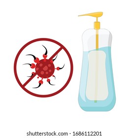 Stay Safe from Corona Virus use sanitizers Vector Illustration