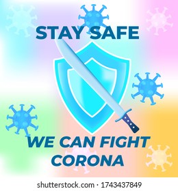 stay safe and fight corona virus poster