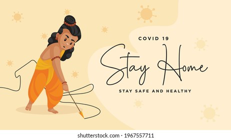 Stay safe and healthy banner design. Vector graphic illustration.