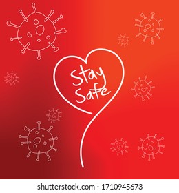 Stay safe heart icon virus attack