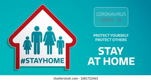 Stay Safe Stay Home Icon Illustration Banner