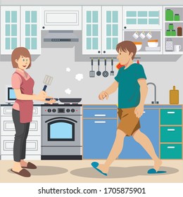 Stay Safe At Home, Let's Stop COVID-19, stay home in COVID-19 coronavirus outbreak.