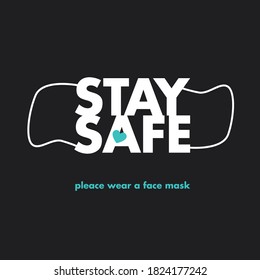 Stay safe, stay home. Prevent coronavirus infection. Social advertising, poster, sticker, vector.