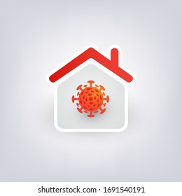 Stay Safe at Home if You're Infected  - Home Quarantine Concept - Vector Design