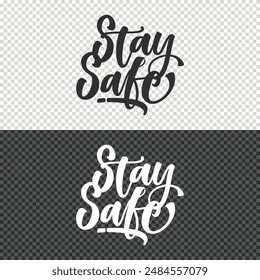 stay safe lettering clipart element design