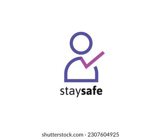 Stay safe logo. Health care people logo illustration