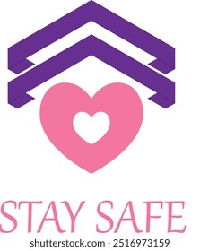 Stay Safe Logo with heart symbol