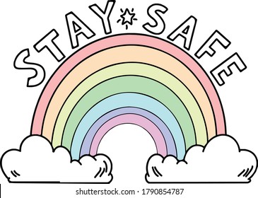 Stay Safe - Pastel Rainbow 