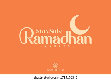 Stay Safe Ramadan Kareem red Wallpaper Desktop Background