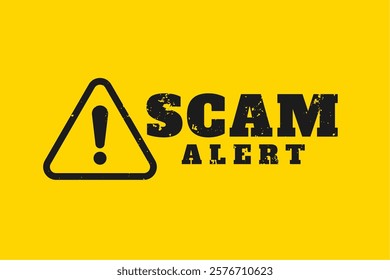 stay safe and secure with scam alert technology background vector