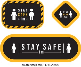 stay safe signage icon sticker