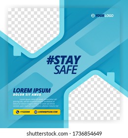 stay safe vector poster for work from home campaigns
