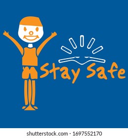 Stay Safe-STOP coronavirus (2019-ncov)- Awareness lettering phrase. Novel coronavirus. Concept of coronavirus quarantine.
