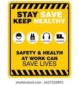 Stay Save keep healthy, poster and banner vector