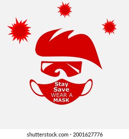 stay save wear a mask in the vector