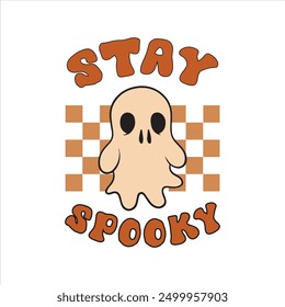 Manténgase espeluznante, divertido Vector de diseño de camisa de Halloween, espeluznante Halloween, camiseta de fantasma, Clipart de Halloween Groovy, citas de tipografía de Halloween diseño de camiseta

