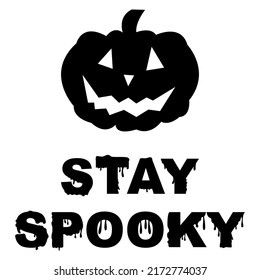 Stay spooky with ghost pumpkin vector and illustration, Halloween Day graphic