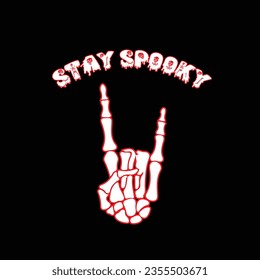 Stay Spooky illustrations with patches for t-shirts and other uses