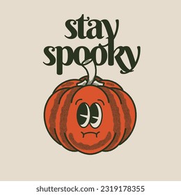 Stay Spooky With Pumpkin Groovy Character Design
