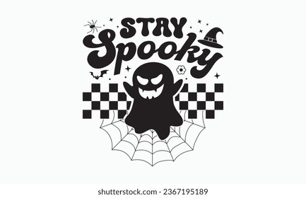 Stay spooky svg, halloween t shirt design bundle, Retro halloween svg, happy halloween vector, pumpkin, witch, spooky, ghost, funny halloween t-shirt quotes Bundle, Cut File Cricut, Silhouette 