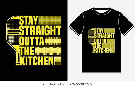 Stay Straight Outta The Kitchen t-shirts design, illustration vector art, Funny Vintage Pickleball T-shirt Design, Pickleball T-shirt Design Template, Graphic template Print