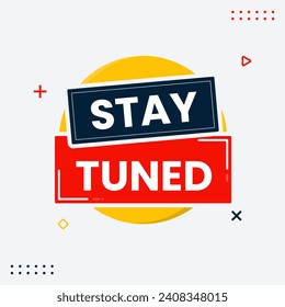 stay tuned banner label clipart