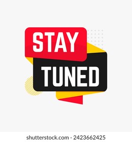 stay tuned modern banner label clipart