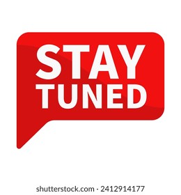 Stay Tuned Red Rectangle Shape For Advertisement Announcement Business Marketing Social Media Information
