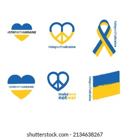 Stay with Ukraine card. Element  to design poster, banner, t-shirt and other, vector illustration.