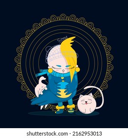  "stay with Ukraine" concept. Support for Ukraine. No war. Ukraine in the heart. Support against fighting. Stock vector illustration.