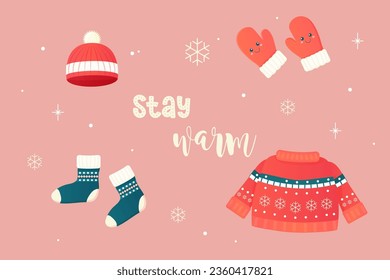 stay warm, clothes, accessories winter socks, jumper, hat