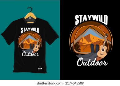 Stay Wild Outdoor Retro T Shirt Design