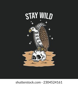 Stay wild tee graphic vectors.